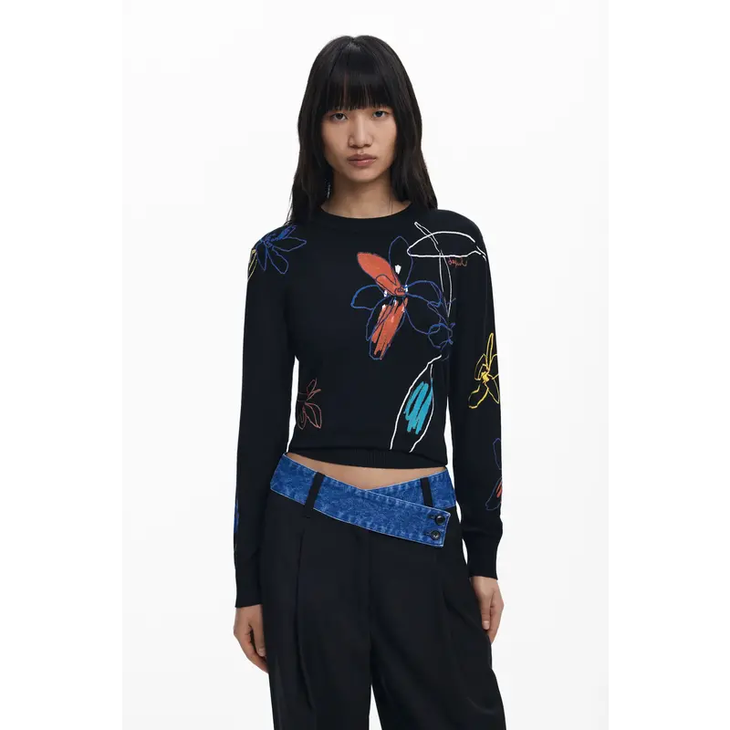 DESIGUAL DESIGUAL 25H TOP JERS ARTY M LONGUES NOIR MULTI