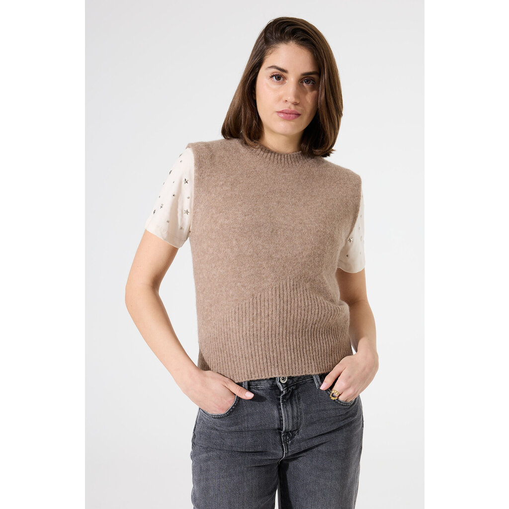 GARCIA GARCIA 25H DEBARDEUR TRICOT DOUX TAUPE