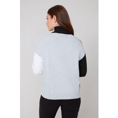 RENUAR RENUAR 25H TOP TRICOT COL CHEMINEE BLACK COMBO