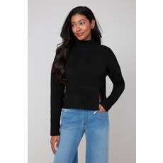 RENUAR RENUAR 25H TOP TRICOT COL CHEMINEE BLACK