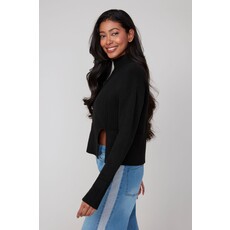 RENUAR RENUAR 25H TOP TRICOT COL CHEMINEE BLACK