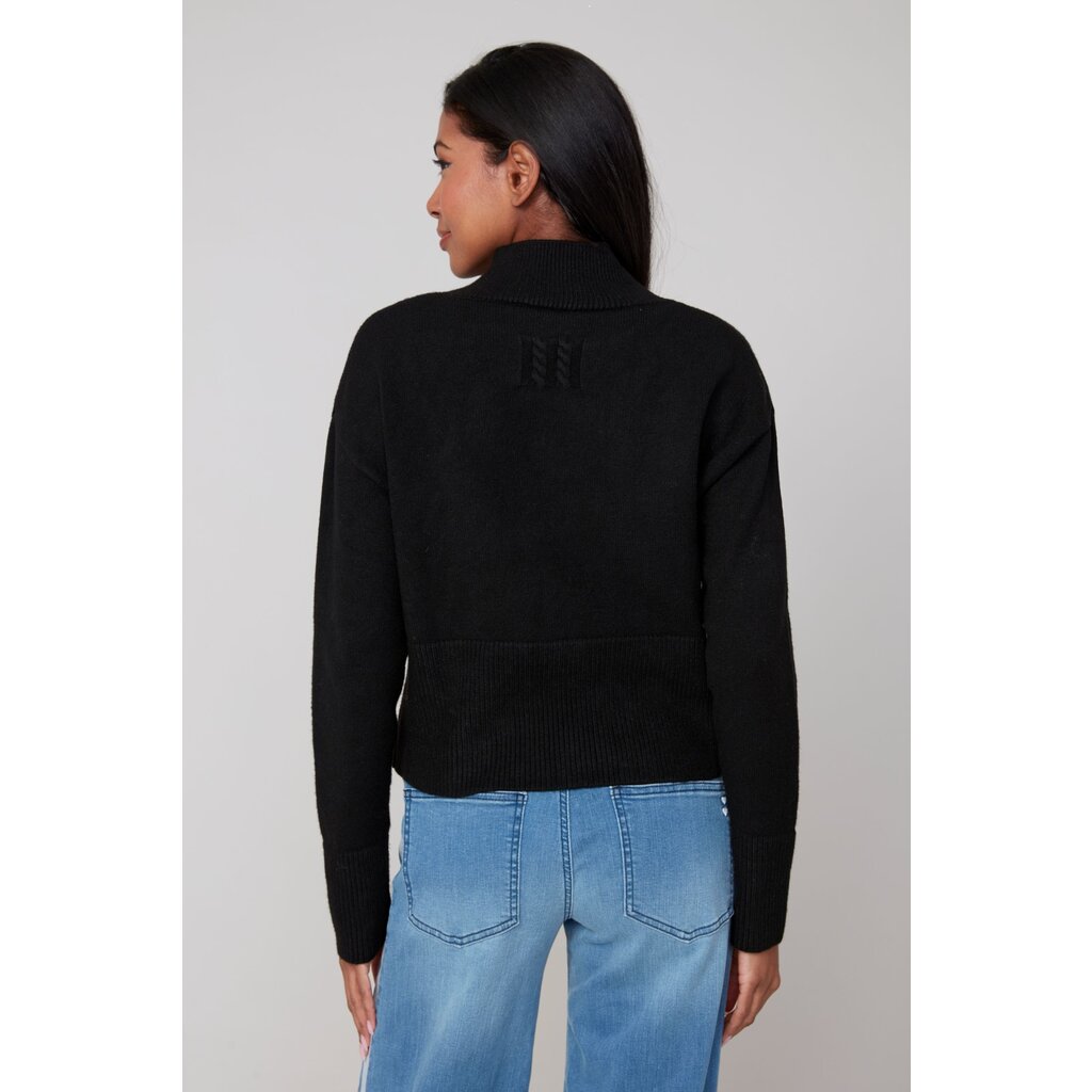 RENUAR RENUAR 25H TOP TRICOT COL CHEMINEE BLACK