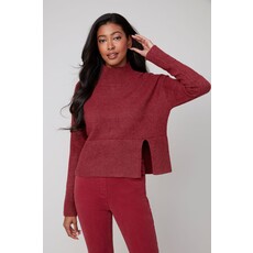 RENUAR RENUAR 25H TOP TRICOT COL CHEMINEE HEATHER PORTO