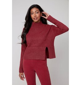 RENUAR RENUAR 25H TOP TRICOT COL CHEMINEE HEATHER PORTO