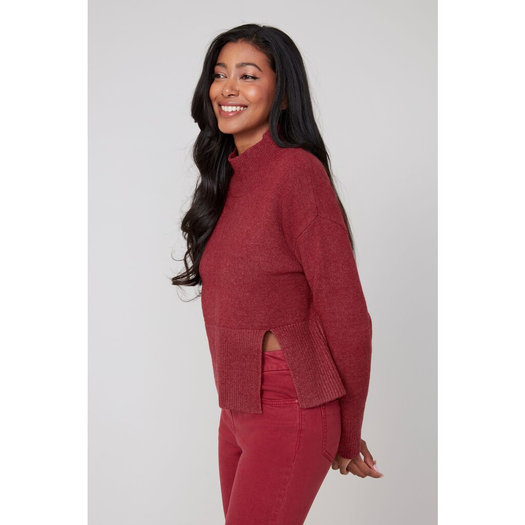 RENUAR RENUAR 25H TOP TRICOT COL CHEMINEE HEATHER PORTO