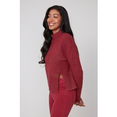 RENUAR RENUAR 25H TOP TRICOT COL CHEMINEE HEATHER PORTO