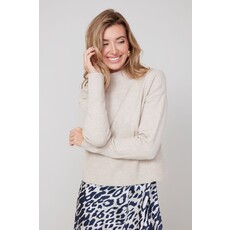 RENUAR RENUAR 25H TOP TRICOT COL CHEMINEE HEATHER OYSTER