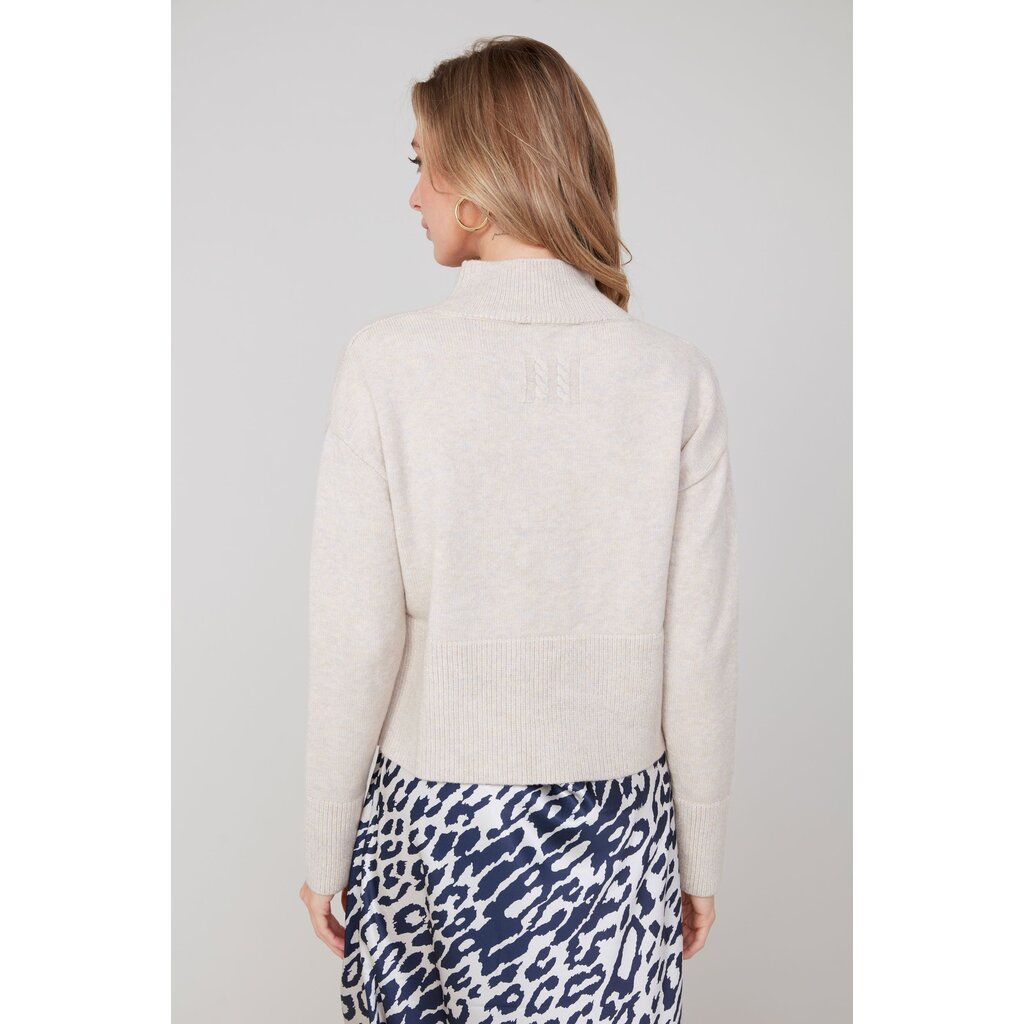 RENUAR RENUAR 25H TOP TRICOT COL CHEMINEE HEATHER OYSTER