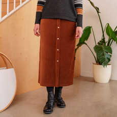 RIEN NE SE PERD TOUT SE CREE RIEN NE SE PERD 25H JUPE 7/8 PRUCHE CORDUROY COGNAC