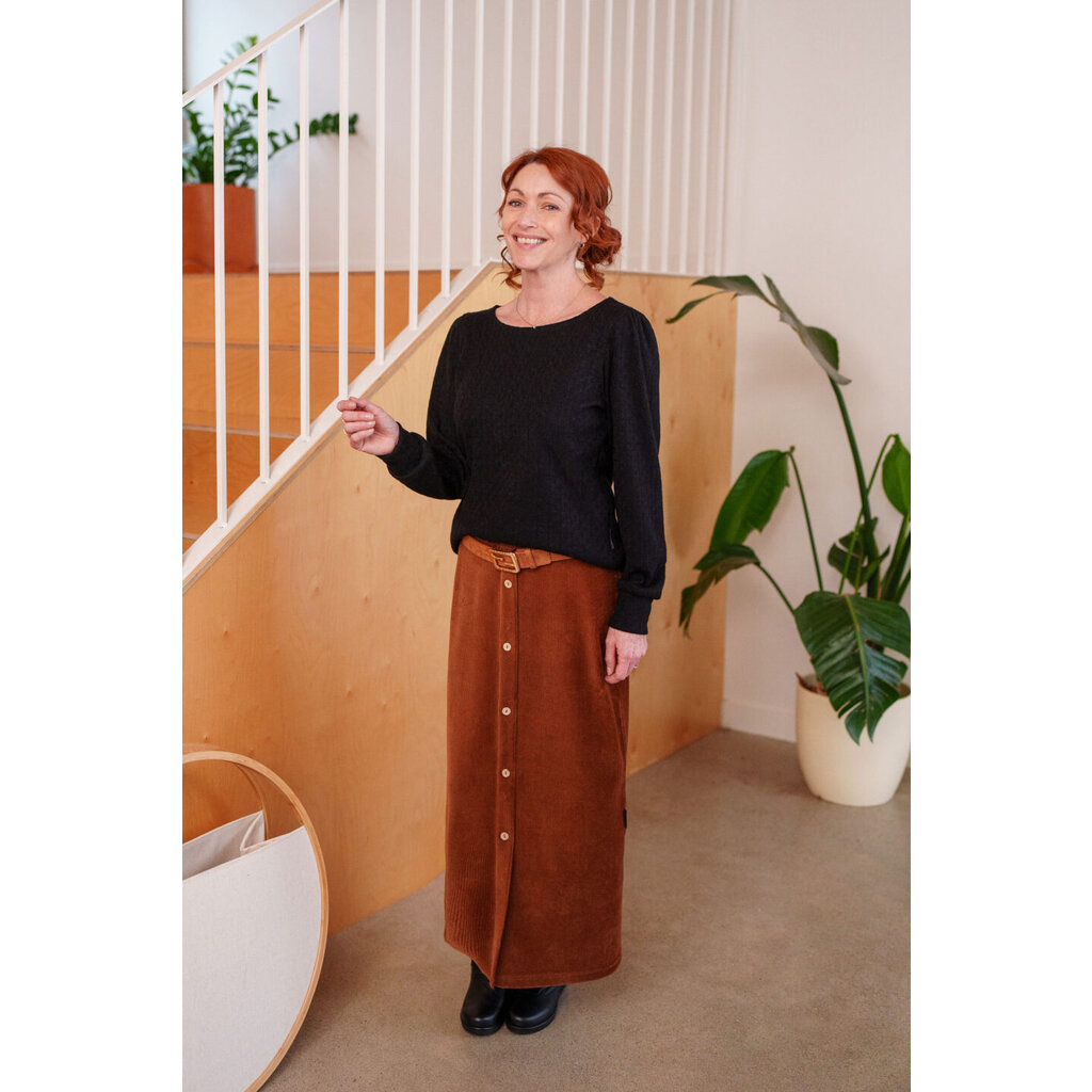 RIEN NE SE PERD TOUT SE CREE RIEN NE SE PERD 25H JUPE 7/8 PRUCHE CORDUROY COGNAC