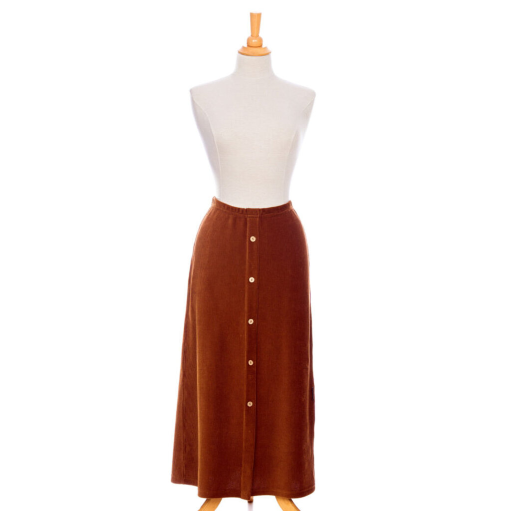 RIEN NE SE PERD TOUT SE CREE RIEN NE SE PERD 25H JUPE 7/8 PRUCHE CORDUROY COGNAC
