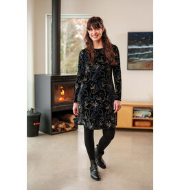 RIEN NE SE PERD TOUT SE CREE RIEN NE SE PERD 25H ROBE LARIX VELOURS NOIR/MARINE/OR