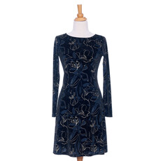 RIEN NE SE PERD TOUT SE CREE RIEN NE SE PERD 25H ROBE LARIX VELOURS NOIR/MARINE/OR