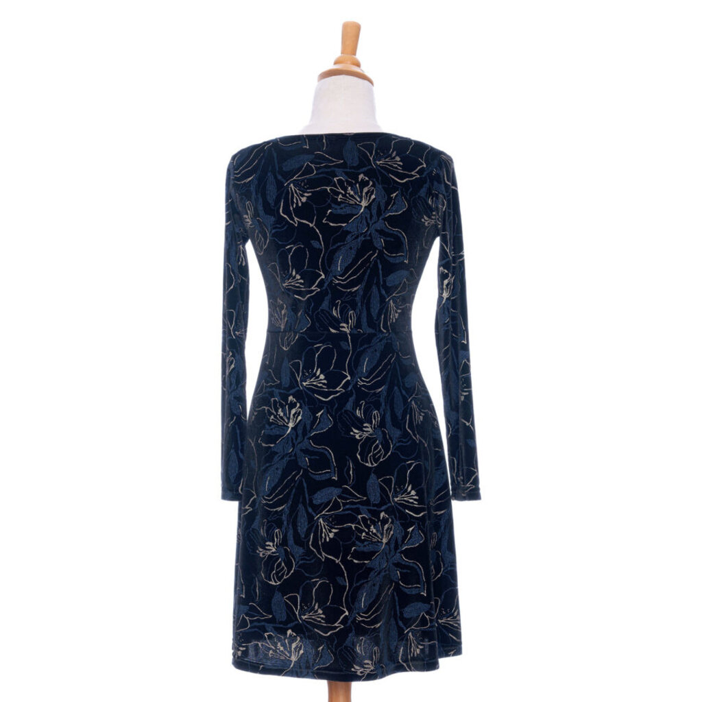 RIEN NE SE PERD TOUT SE CREE RIEN NE SE PERD 25H ROBE LARIX VELOURS NOIR/MARINE/OR