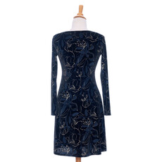 RIEN NE SE PERD TOUT SE CREE RIEN NE SE PERD 25H ROBE LARIX VELOURS NOIR/MARINE/OR