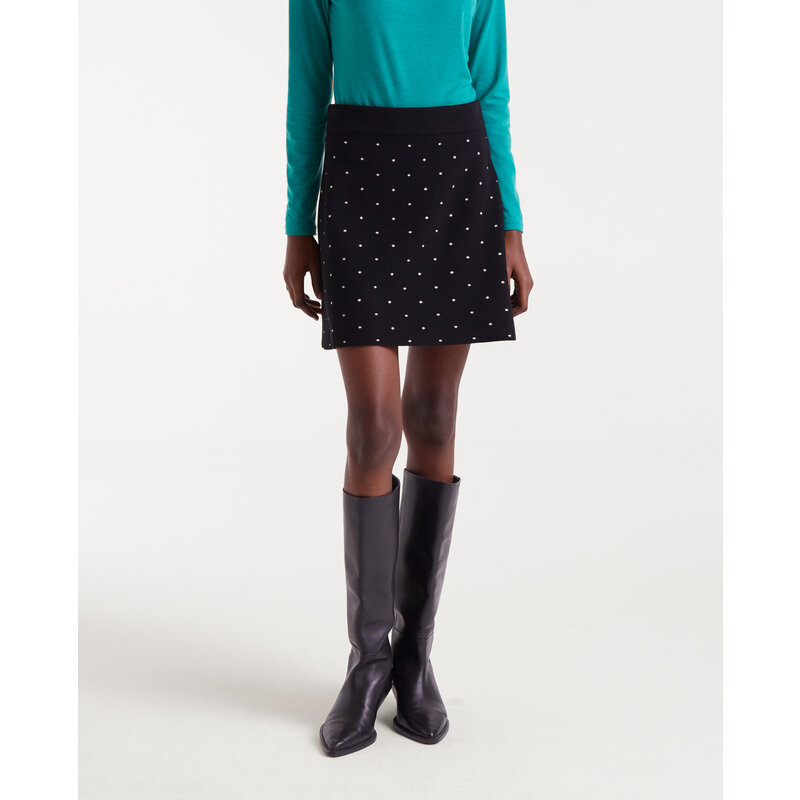 COMPANIA FANTASTICA COMPANIA FANTASTICA 25H JUPE POLKA DOTS BLACK/WHITE