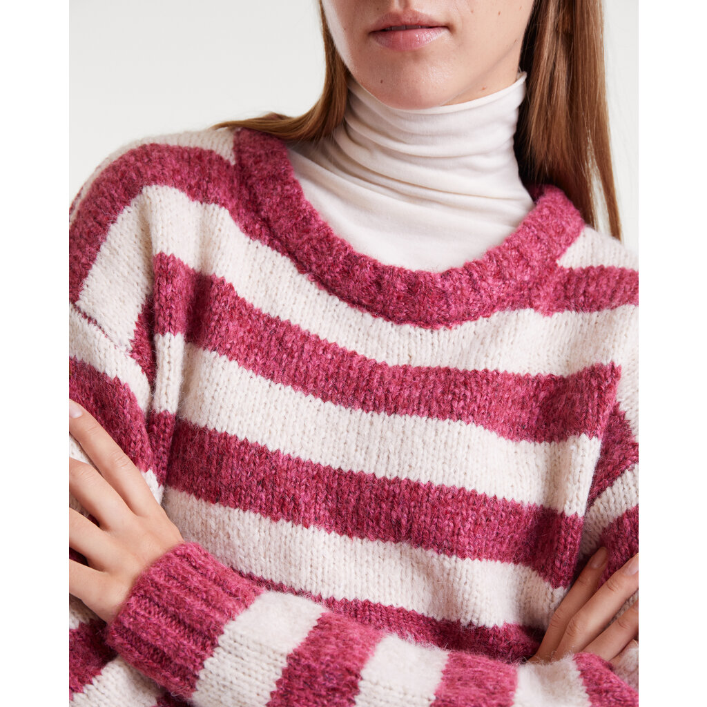 COMPANIA FANTASTICA COMPANIA FANTASTICA 25H CHANDAIL RAYURES WHITE/FUCHSIA