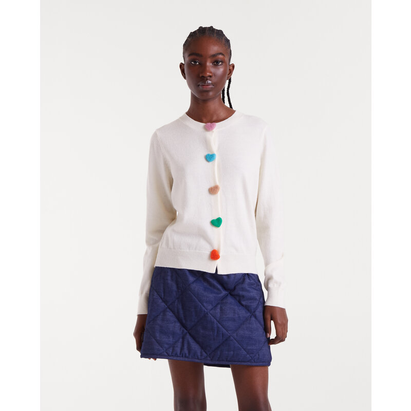 COMPANIA FANTASTICA COMPANIA FANTASTICA 25H CHANDAIL HEART BUTTONS ECRU