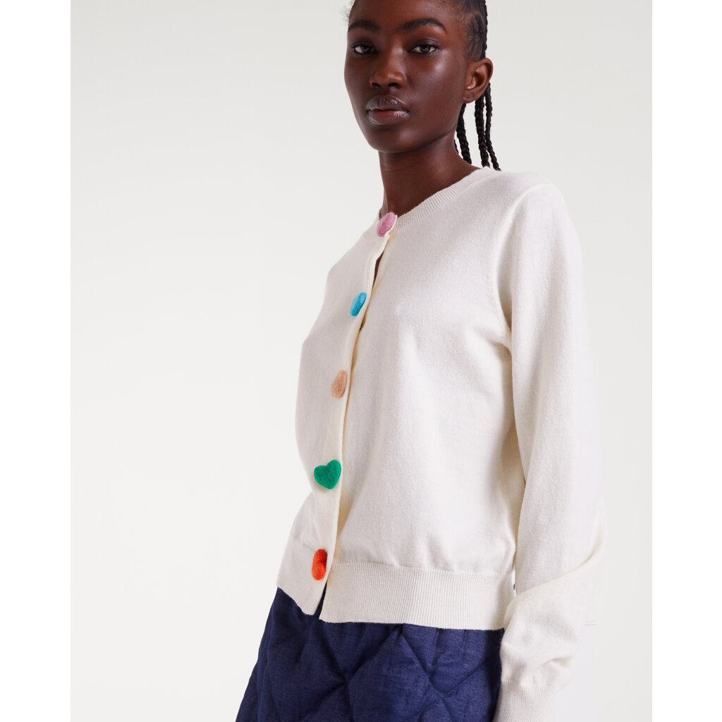 COMPANIA FANTASTICA COMPANIA FANTASTICA 25H CHANDAIL HEART BUTTONS ECRU