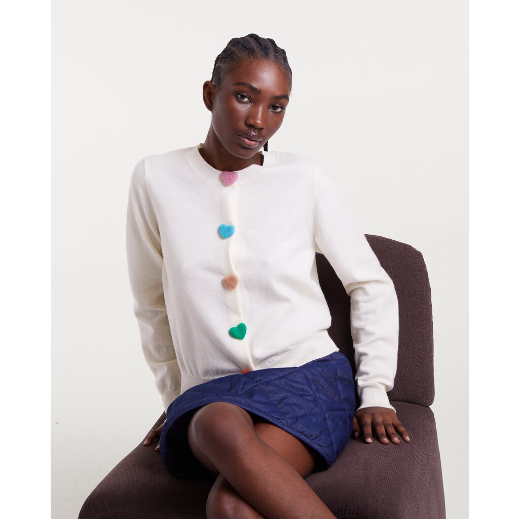 COMPANIA FANTASTICA COMPANIA FANTASTICA 25H CHANDAIL HEART BUTTONS ECRU