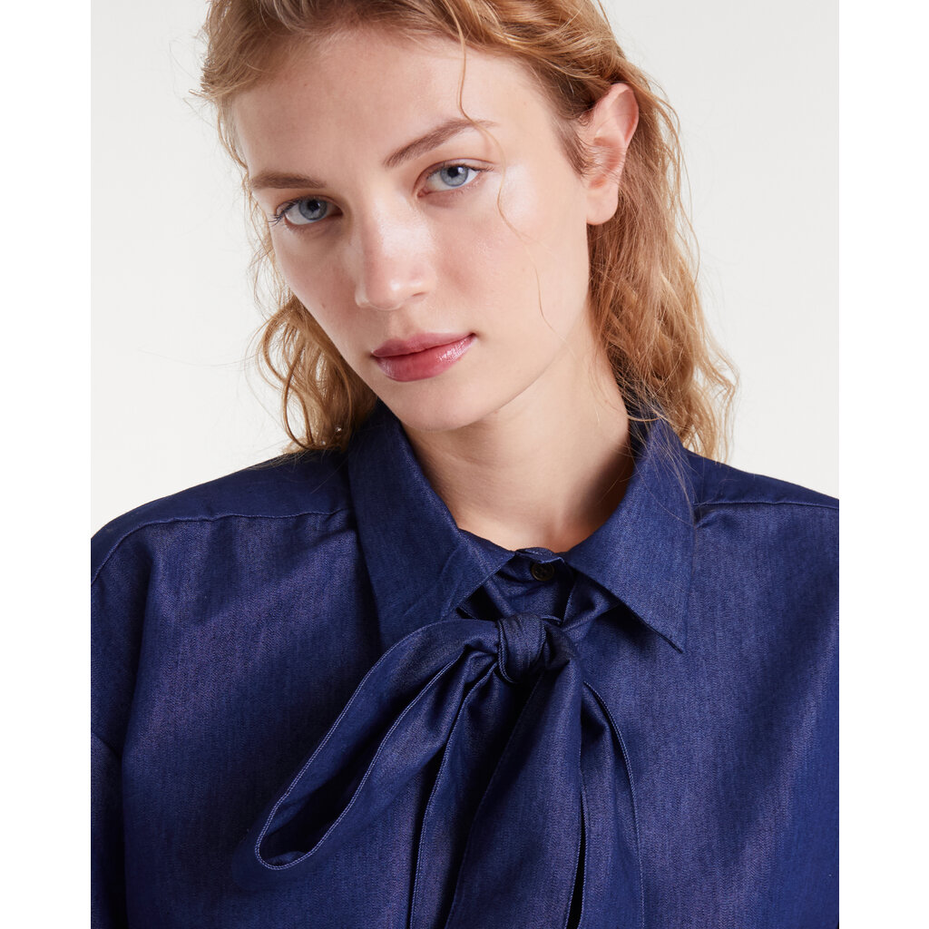COMPANIA FANTASTICA COMPANIA FANTASTICA 25H CHEMISIER AVEC NOEUD BLUE