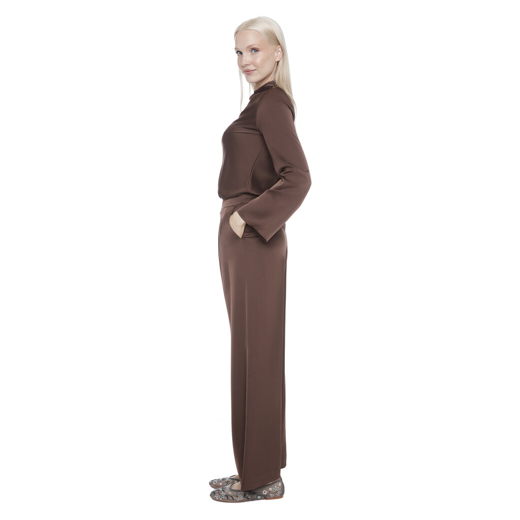I LOVE TYLER MADISON TYLER MADISON 25H BELIZE WIDE LEG PANT SATINE BROWN