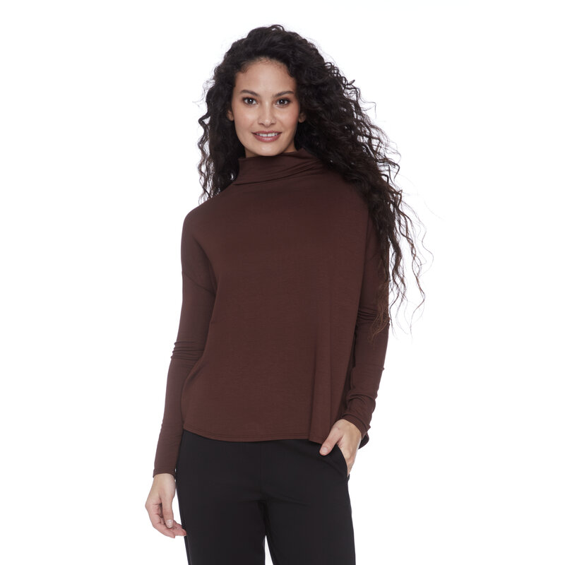 I LOVE TYLER MADISON TYLER MADISON 25H TOP M LONGUES HIGH COLLAR BROWN