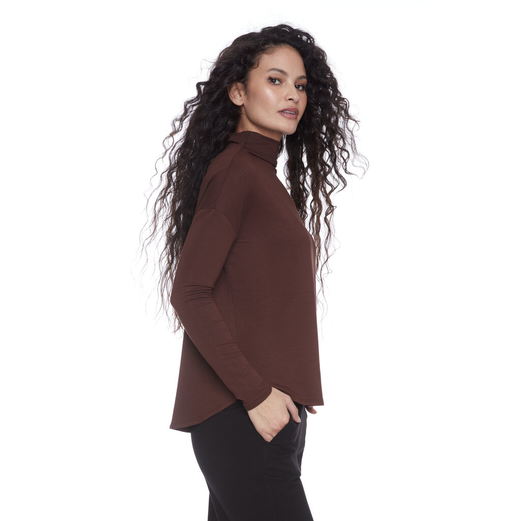 I LOVE TYLER MADISON TYLER MADISON 25H TOP M LONGUES HIGH COLLAR BROWN