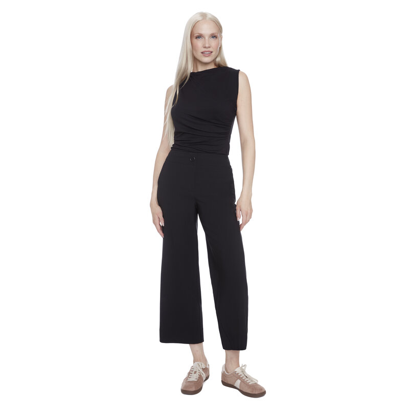 I LOVE TYLER MADISON TYLER MADISON 25H PANT CROP PULL ON WIDE LEG BLACK