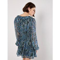 APRICOT APRICOT 25H ROBE COURTE SMOCK WAIST PLUMAGE MULTI