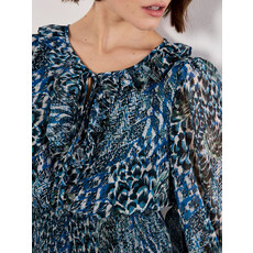 APRICOT APRICOT 25H ROBE COURTE SMOCK WAIST PLUMAGE MULTI