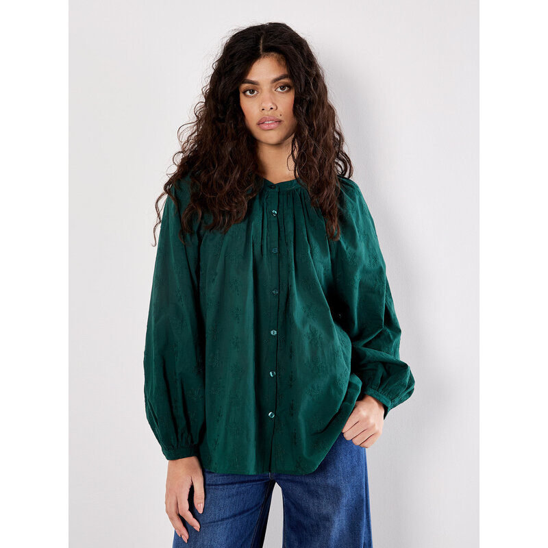 APRICOT APRICOT 25H BLOUSE BRODERIE FLEURS VERT