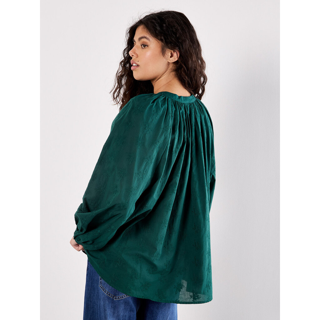 APRICOT APRICOT 25H BLOUSE BRODERIE FLEURS VERT