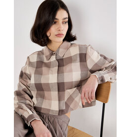 APRICOT APRICOT 25H CHEMISIER CROP CARREAUX GRIS/BLANC