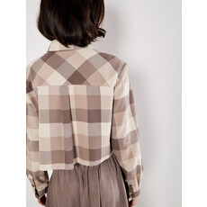 APRICOT APRICOT 25H CHEMISIER CROP CARREAUX GRIS/BLANC