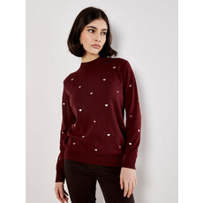APRICOT APRICOT 25H CHANDAIL TRICOT PETITS COEURS BURGUNDY