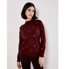 APRICOT APRICOT 25H CHANDAIL TRICOT PETITS COEURS BURGUNDY