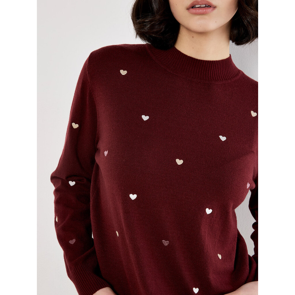 APRICOT APRICOT 25H CHANDAIL TRICOT PETITS COEURS BURGUNDY