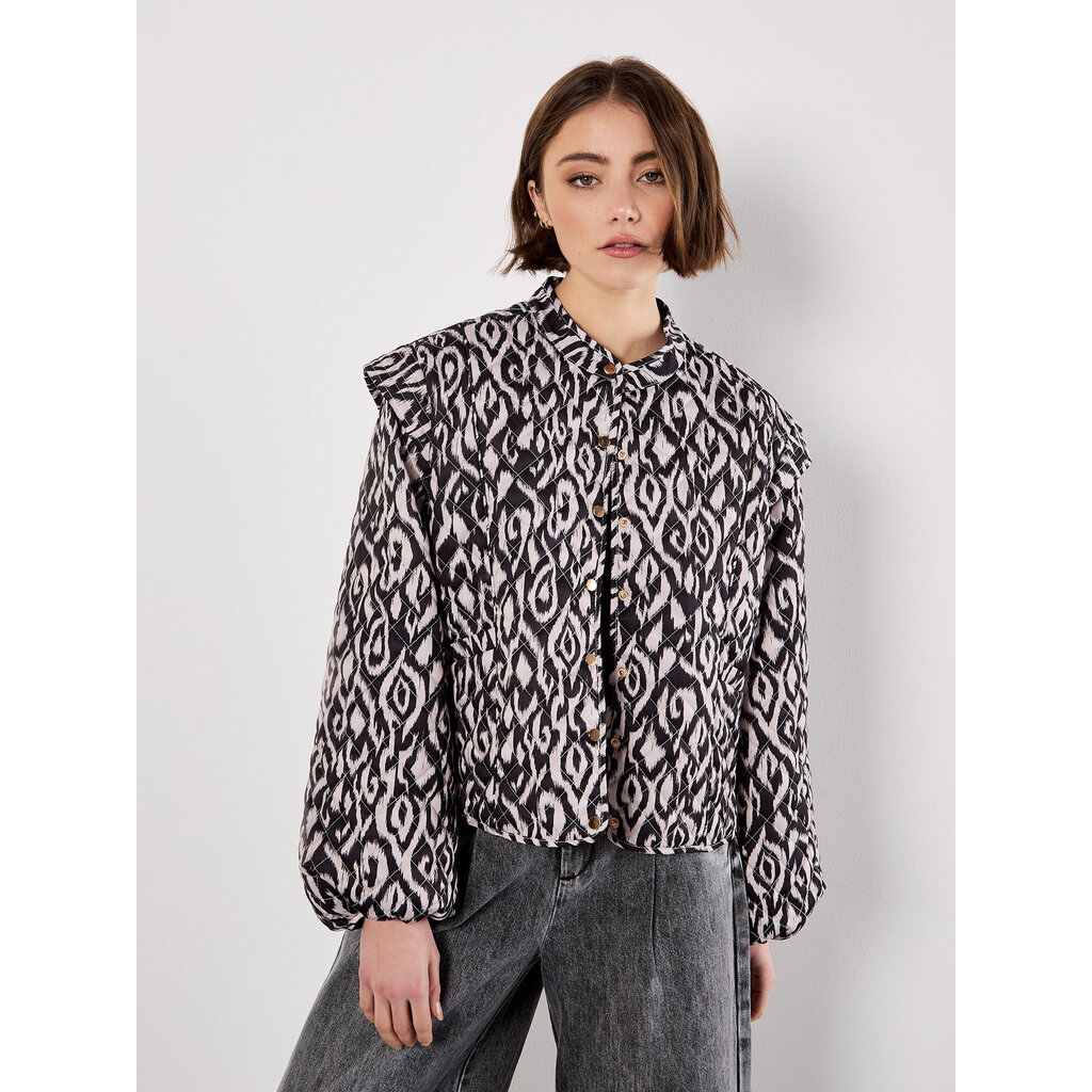 APRICOT APRICOT 25H JACKET MATELASSE TEXTURE MOTIFS NOIR