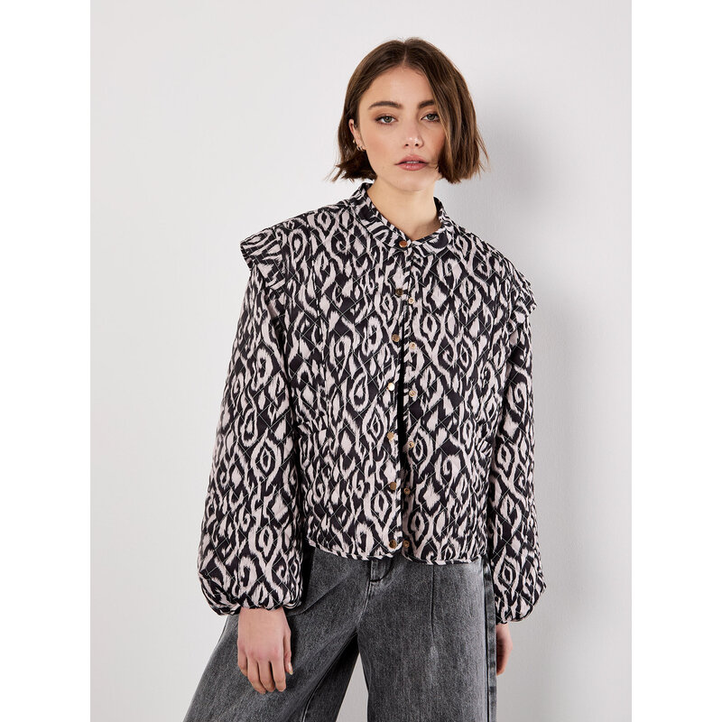 APRICOT APRICOT 25H JACKET MATELASSE TEXTURE MOTIFS NOIR