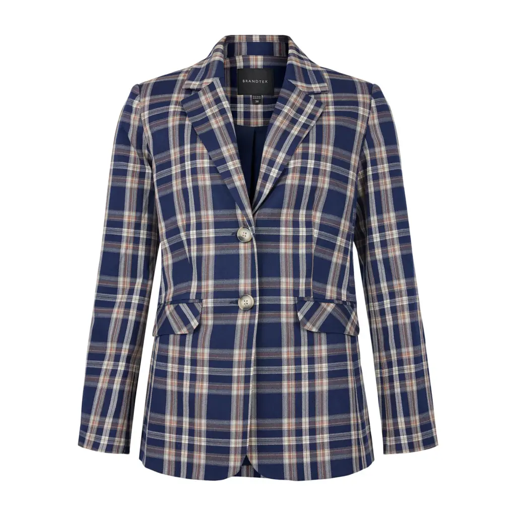 BRANDTEX BRANDTEX 25H CHECK BLAZER MARINE