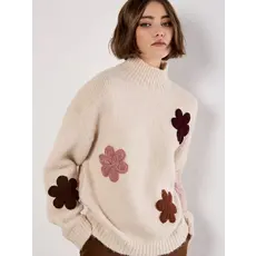 APRICOT APRICOT 25H CHANDAIL TRICOT MOCK NECK FLEURS STONE