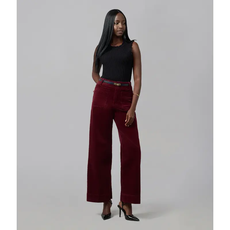 LOLA JEANS LOLA JEANS 25H COLETTE HR WIDE CORDUROY 30'' SYRAH RED