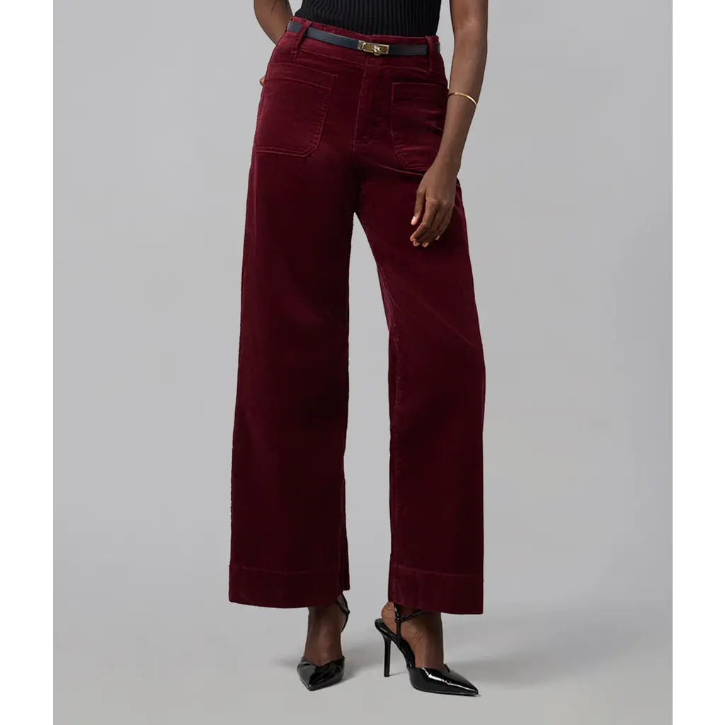 LOLA JEANS LOLA JEANS 25H COLETTE HR WIDE CORDUROY 30'' SYRAH RED