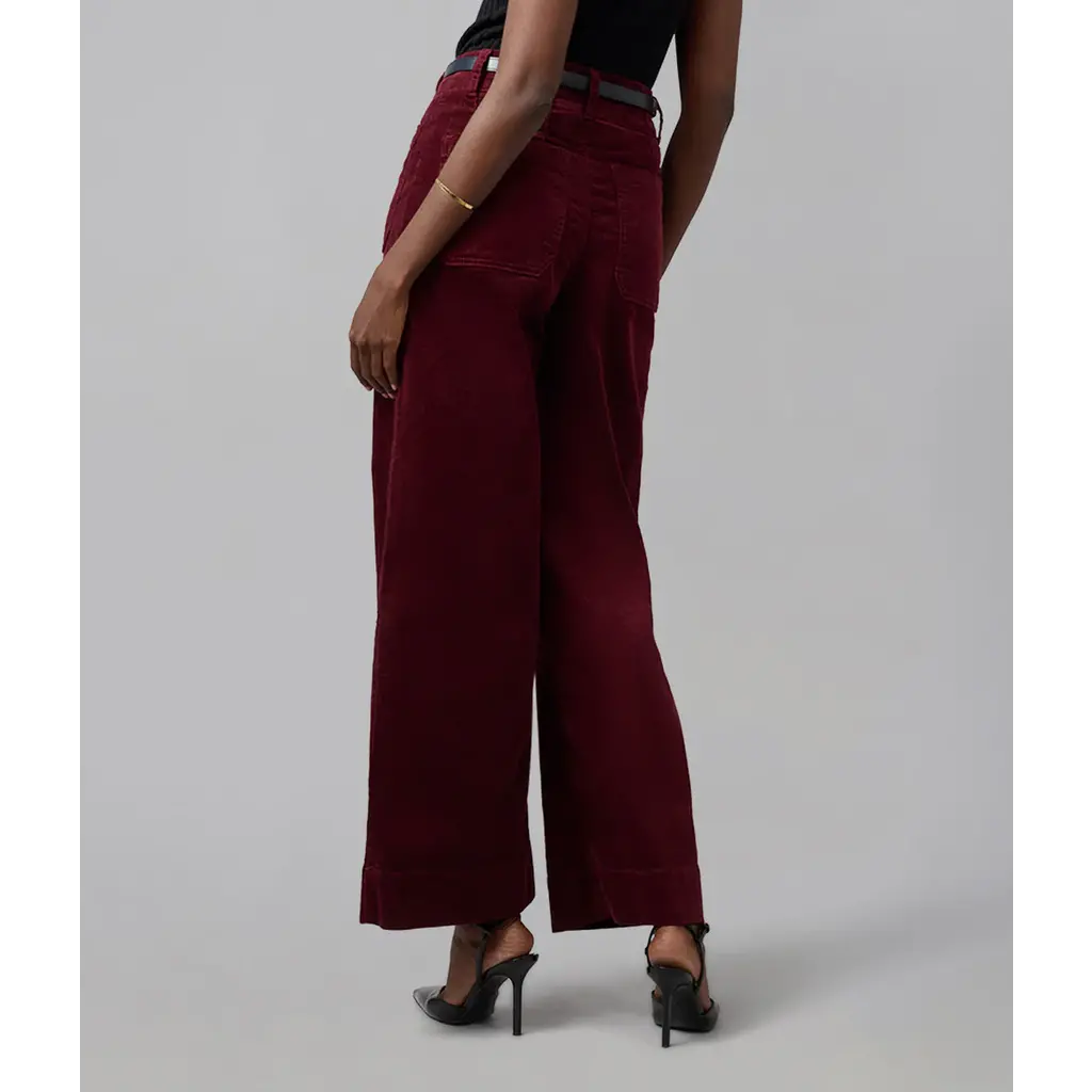 LOLA JEANS LOLA JEANS 25H COLETTE HR WIDE CORDUROY 30'' SYRAH RED