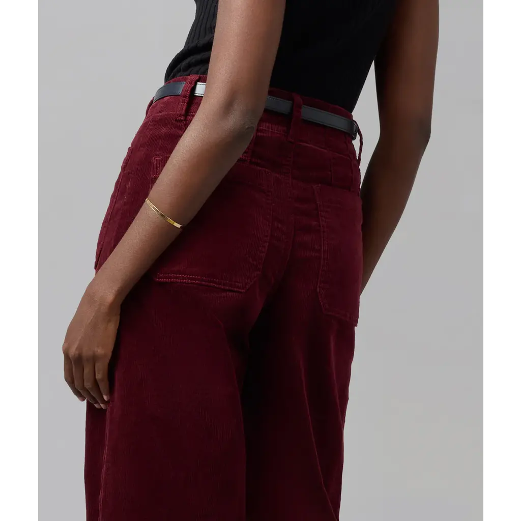 LOLA JEANS LOLA JEANS 25H COLETTE HR WIDE CORDUROY 30'' SYRAH RED