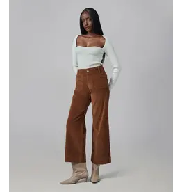 LOLA JEANS LOLA JEANS 25H COLETTE HR WIDE CORDUROY 30'' BRUN