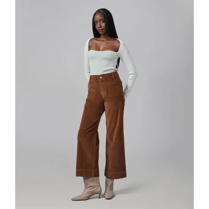 LOLA JEANS LOLA JEANS 25H COLETTE HR WIDE CORDUROY 30'' BRUN