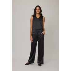 PISTACHE PISTACHE 25H PANTALON LOUNGE SATIN NOIR