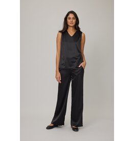 PISTACHE PISTACHE 25H PANTALON LOUNGE SATIN NOIR